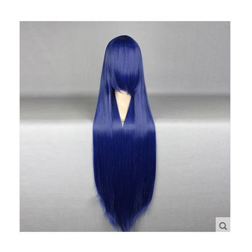 100 cm Long Navy Blue Cosplay Wig
