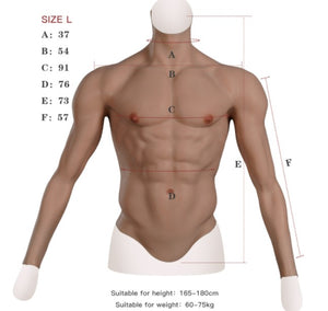 Silicone Sleeveless High Collar Breast Shirt / Breast Plate (Color: Tan) | Silicone Prosthetics (Multiple cup sizes)