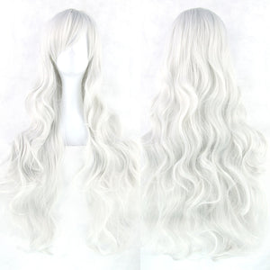 80 cm Silver White Wavy Long Cosplay Wig