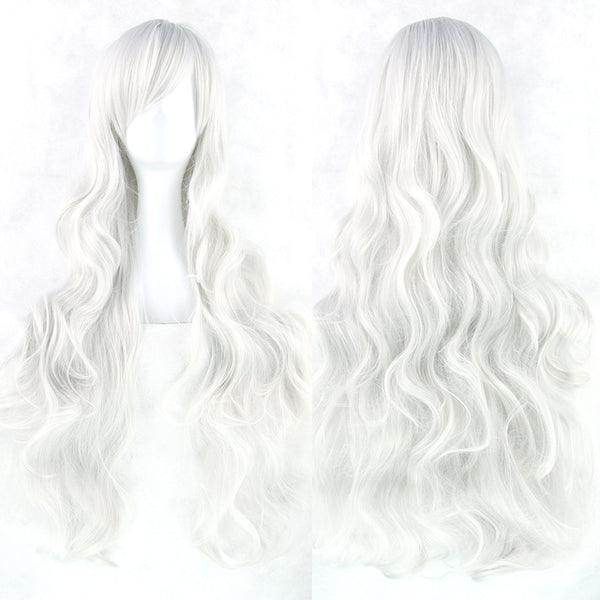 80 cm Silver White Wavy Long Cosplay Wig