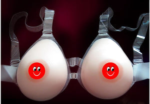 Imitation Skin Silicone Individual Water Drop Strap On Breast Forms (DD - F CUP)