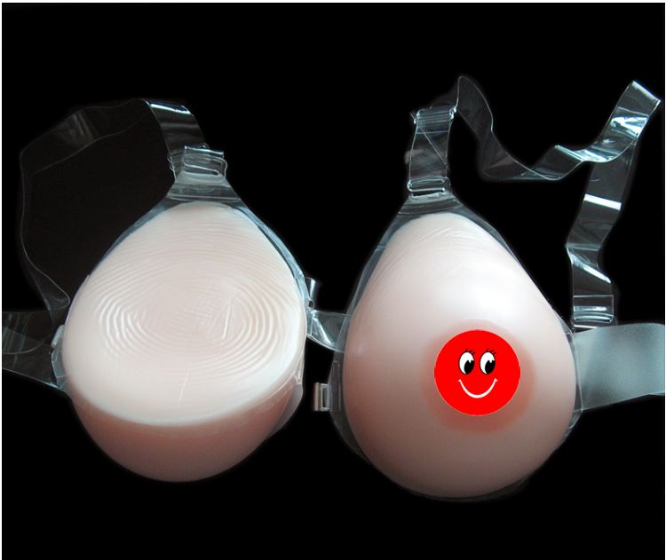 Imitation Skin Silicone Individual Water Drop Strap On Breast Forms (DD - F CUP)
