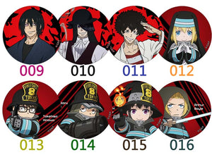 Fire Force Character Buttons / Anime Pins (22 styles)