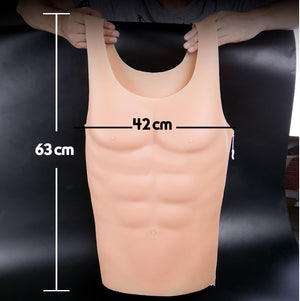 Imitation Skin Silicone Molded Male Chest and Abdominal Muscle Shirt