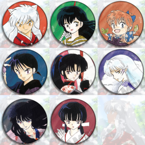 Inuyasha Manga Character Style Buttons