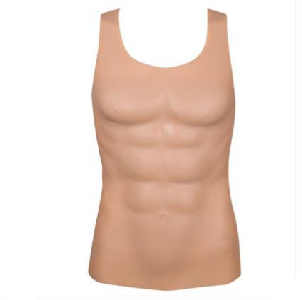 Imitation Skin Silicone Molded Male Chest and Abdominal Muscle Shirt (3 sizes)