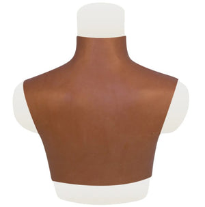 Silicone Sleeveless Breast Shirt / Breast Plate (Color: Brown) | Realistic Silicone Breast Form Bra | Silicone Prosthetics | For Transgender MTF, Drag Queens