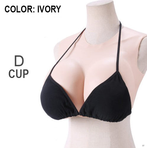 Silicone Sleeveless Breast Shirt / Breast Plate (Color: Ivory