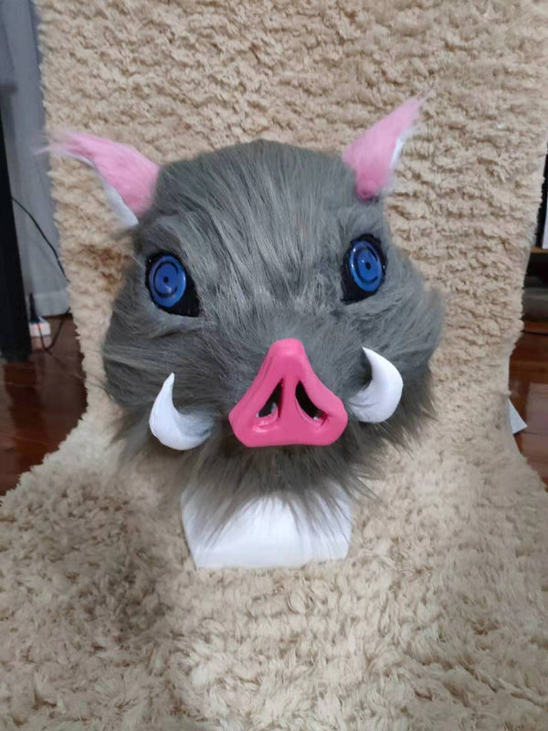 Demon Slayer Inosuke Hashibira Custom Boar Head Mask (Brown Gray Version)