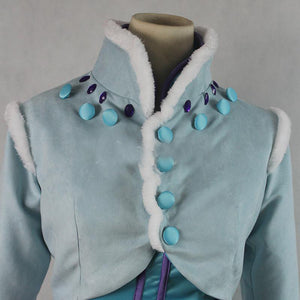 Frozen Princess Anna Costume Fur Trim Dress