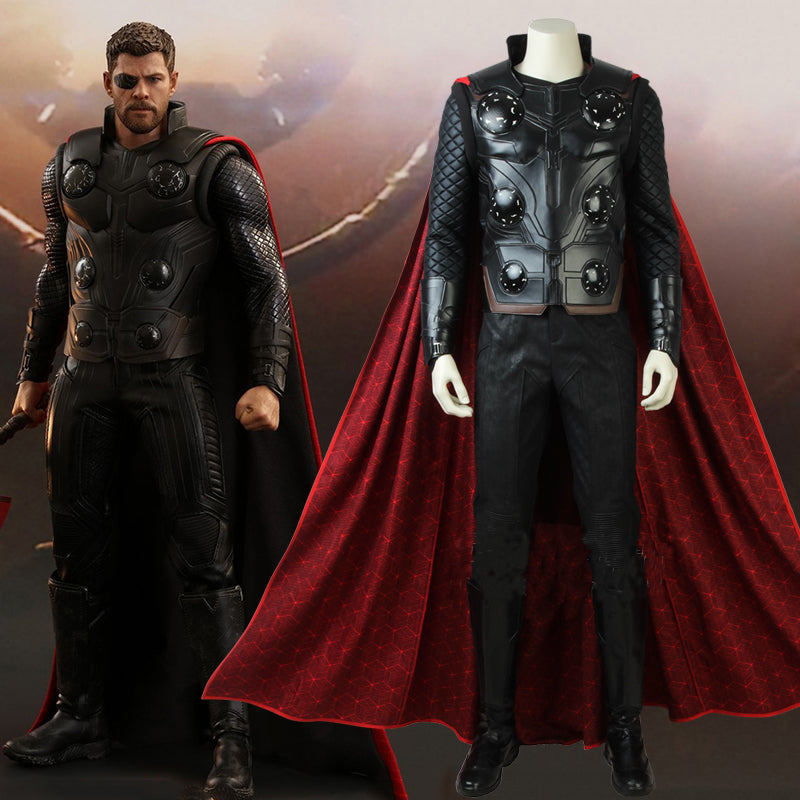 Marvel Avengers 3: Infinity War Thor Battle Suit Adult Men Cosplay Costume  with Cloak for Halloween Carnival
