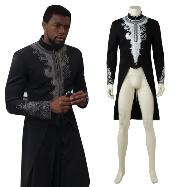 The Black Panther King T'Challa Embroidered Royal Coat