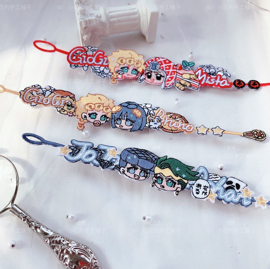 Jojo’s Bizarre Adventure Embroidered Shipping Bracelets
