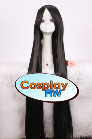 100cm Long Black Cosplay Wig