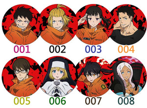Fire Force Character Buttons / Anime Pins (22 styles)
