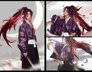 Demon Slayer Upper Moon One Kokushibo Cosplay Costume