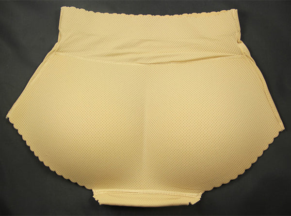 Mid-Rise Butt Lift Padded Seamless Panty Body Shaper (Beige)