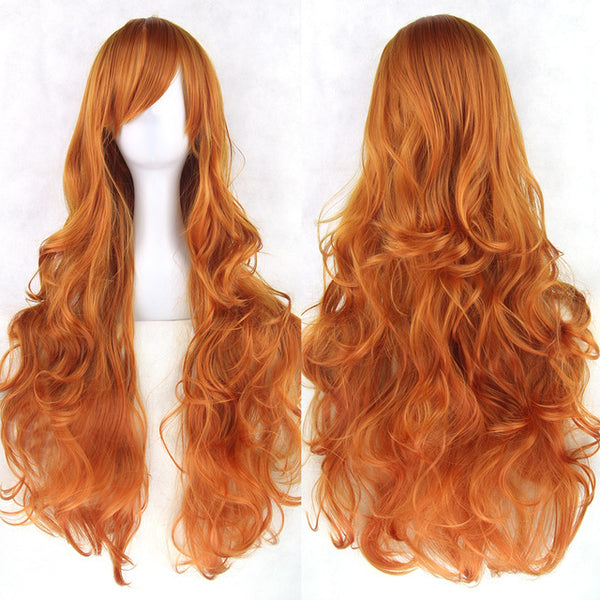 80 cm Ginger Orange Wavy Long Cosplay Wig