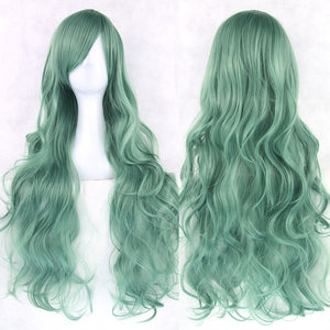 80 cm Sea Green Wavy Long Cosplay Wig