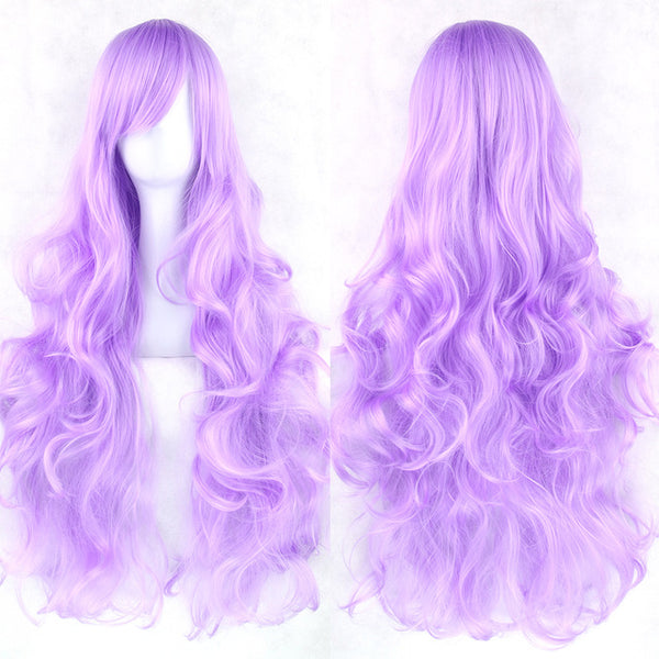 80 cm Lavender Purple Wavy Long Cosplay Wig