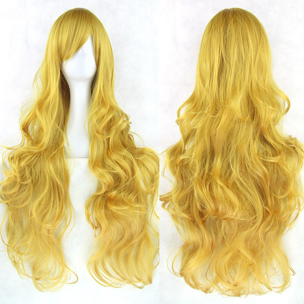 80 cm Golden Blonde Wavy Long Cosplay Wig