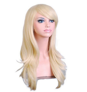 70 Cm Platinum Blond Long Wavy Cosplay Wig