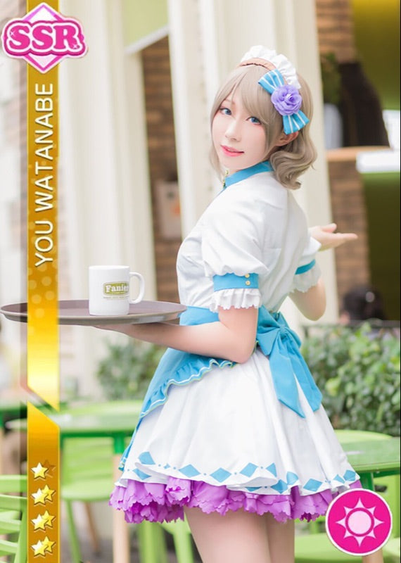 Love live! Sunshine!! Watanabe You Aqours Valentine's Day Maid Dress Cosplay Costume