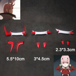 DARLING in the FRANXX Zero Two Hair Clip PVC Horns and Limiter Headband (3 sizes available)